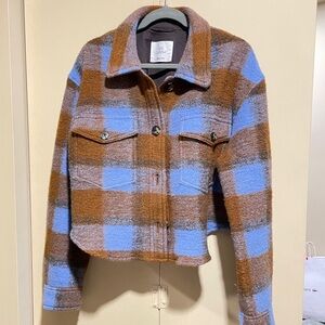 Wilfred Blue and Brown Plaid Jacket
